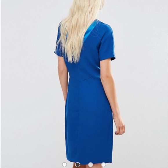 Y.A.S BLUE SHIFT DRESS WITH WOVEN TOP NEW - Picture 4 of 8